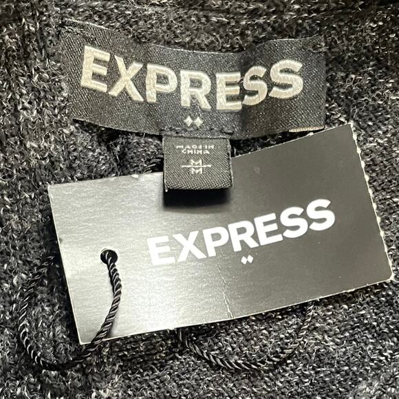 Express Dark Gray Cotton Wool Knit Pullover Sweater NEW - Picture 3 of 5